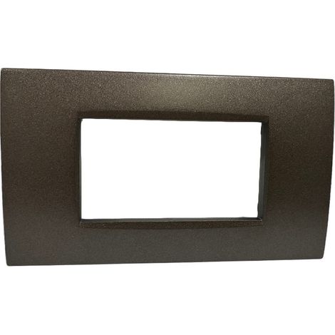 Placchetta per interruttore in metallo a 4 posti testa di moro cassetta 504 compatibile con living air supporto cover (1/2)