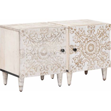 Armadio da Notte 2 pcs Bianco 40 x 33,5 x 46 cm vidaXL