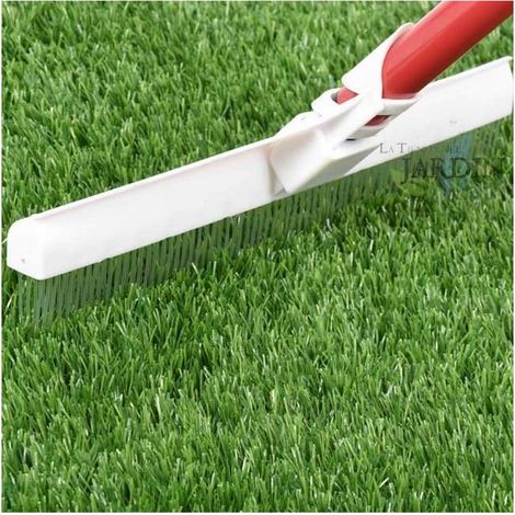 Brosse de nettoyage pour pelouse artificielle et tapis – Tête 30,5 cm en PVC – Manche 129,5 cm pour entretien efficace