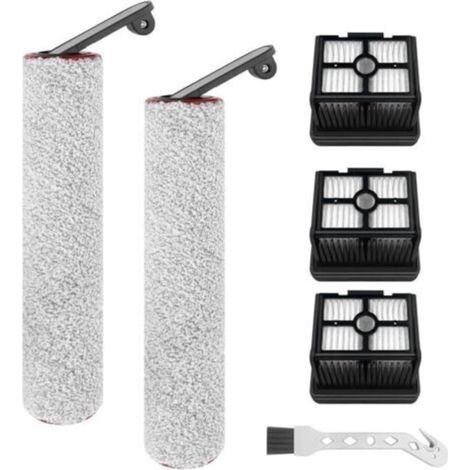 Rouleau de brosse de rechange et filtre HEPA pour Dreame H12 Pro, H12 Dual aspirateur sec et humide sans fil, 2 rouleaux de brosse + 3 filtres HEPA + 1 brosse de nettoyage