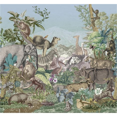 Komar Wandtapete - Creative Zoo - 280 x 300 cm - Vlies Digitaldruck - für Kinderzimmer