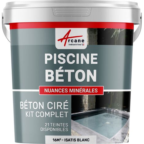 Enduit piscine, béton ciré, revetement piscine - 16 m² Isatis Blanc - ARCANE INDUSTRIES (1/3)