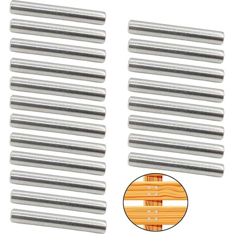 20 Pcs Pin Shelf Holder Tool 6mm Stud Pin Cylindrical Pins Stainless Steel Dowels for Door, Window, Bed, Bookcase, Vanity (1/5)