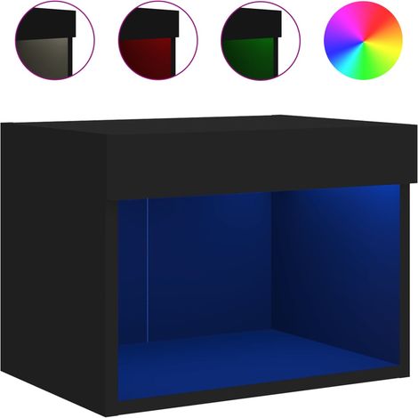 Maison Exclusive - Wand-Nachttisch mit LED-Leuchten Schwarz