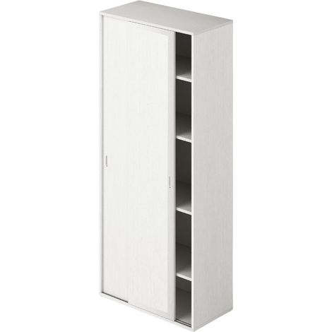 Armario con puertas correderas y estantes color Blanco 212x90x43cm