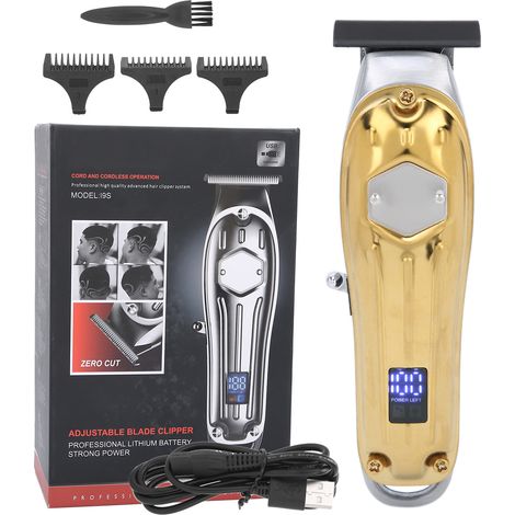 Tondeuse Cheveux USB Rechargeable Écran LCD - Or (1/5)