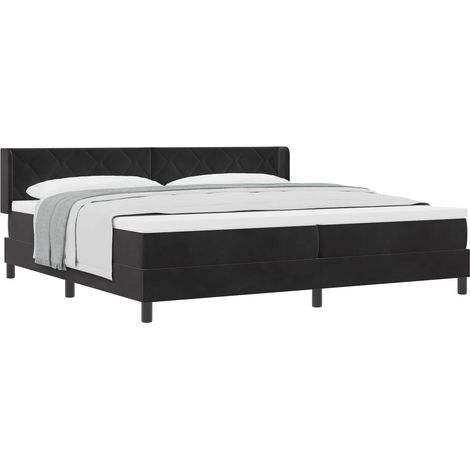 Maison Exclusive - Boxspringbett mit Kopfteil Schwarz 200 x 200 c