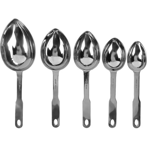 Cuillère à Long manche en acier inoxydable, louche ergonomique à Surface brillante, louche à soupe pour la cuisine, 5 pièces