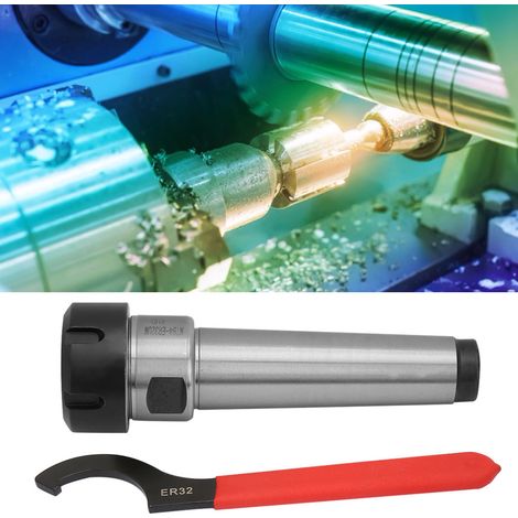 Mandrin à pince MT4 ER32 M16 en acier au carbone pour fraiseuse et tour CNC, avec clé (1/5)
