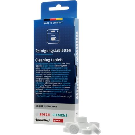 BSH00311970 Pastillas de limpieza para cafeteras autómaticas BOSCH y demás marcas (10 uds. por paquete)