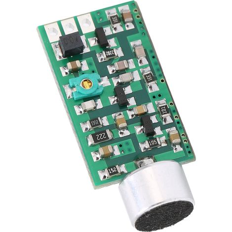 Émetteur FM sans fil V4.0 pour micro-cravate, module audio compact 0.7‑9V, idéal pour enregistrement et diffusion.