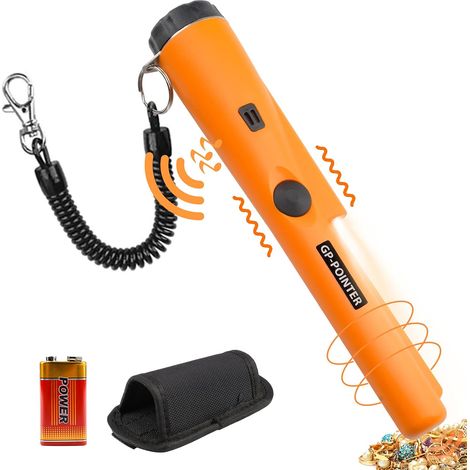 Détecteur de métaux Pinpointer, Recherche à 360° Treasure Pinpointing Finder Probe avec Batterie 9 V et LED, détecteur de métaux étanche