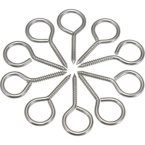 NOUVEAU Lot de 10 boulons à œil M3 40 mm en acier inoxydable 304, vis de fermeture (1/5)