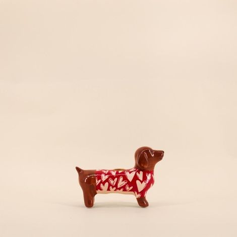 Bougeoir teckel en céramique 20cm (1/5)