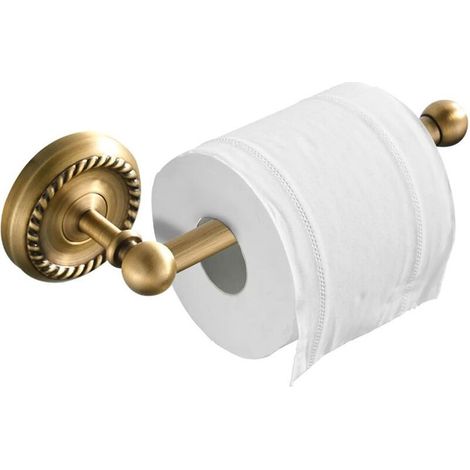 Toilettenpapierhalter aus antikem Messing, 20 cm, Wandmontage, bronzefarbener Toilettenpapierhalter für Badezimmer-WC-Accessoire (1/5)