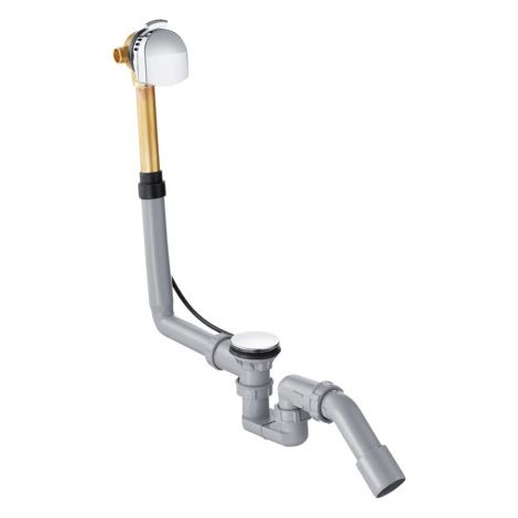 Hansgrohe Exafill - Sistema di scarico completo con troppopieno ed erogazione per vasche da bagno normali, cromato 58123000 (1/2)