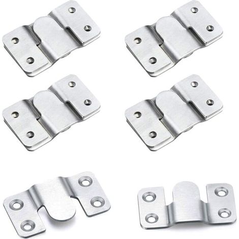 10 Pièces Support Montage Dissimulé de Meubles Embarqué Interverrouillage Pendaison, Boucle Quincaillerie Murale en Acier Inoxydable pour Accrocher miroir Cadre Dosseret Meubles