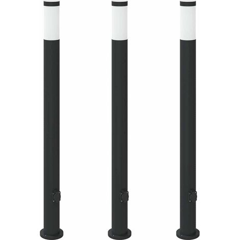 Borne lumineuse avec sortie lot de 3 110 cm acier inoxydable IP44 vidaXL (1/5)