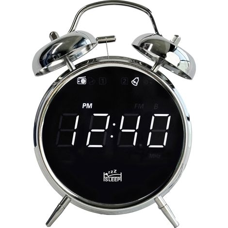 Silva Schneider URW 240 Radio-réveil FM, USB fonction réveil noir-chrome A759252 (1/4)