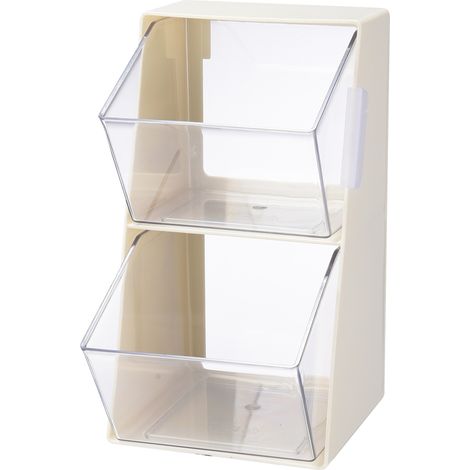 Küchenorganizer aus Kunststoff, mehrstufiger Aufbewahrungsschrank, Maße 13,8 x 12,5 x 25 cm, weiß und grün, für Snacks, Gewürze und Schmuck. (1/5)
