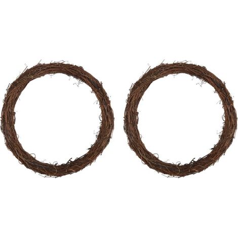 2 Pezzi 14 Pouces Couronnes de Vigne Branches Couronne Rotin Guirlande pour Bricolage Noël Artisanat ou Decor Mariage (1/4)