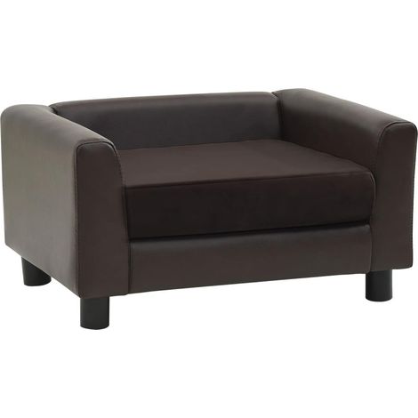 Divano per cani 60 cm in peluche e sintetico marrone 020000179