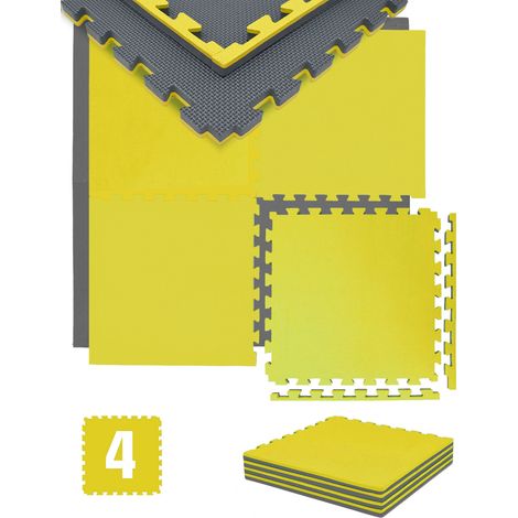 2 cm Tappetino Palestra - 1m² Tappeto Fitness - 4 Tappeti 50x50 - Difetti Ottici