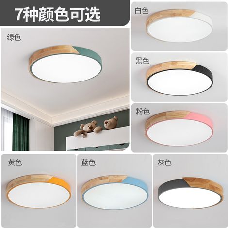 Lámpara de techo ultradelgada con forma de macaron para salones, diseño de interiores moderno y minimalista, lámpara LED redonda y creativa para dormitorio, luz blanca (blanco cálido), 30 cm de diámet (1/5)