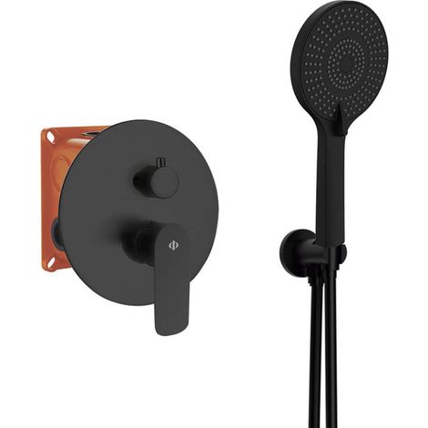 Conjunto Empotrar 2 Fun. Monomando Cassio Negro Con K - GME