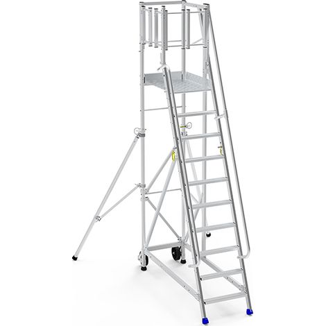 Scaletta 10 gradini cancello a sinistra - Alt. mass. lavoro 4.50m - ER10SL-PG