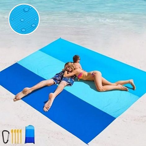 Manta de viaje para exteriores, Esterilla de playa resistente a la arena, Impermeable y plegable, Ligera y portátil, Lona para el suelo, acampada (1/5)