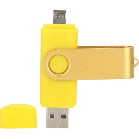 Clé USB OTG avec Double Connectique Micro USB et USB-A, Stockage de Données Portable, Mémoire Flash Jaune 128 Go (1/5)