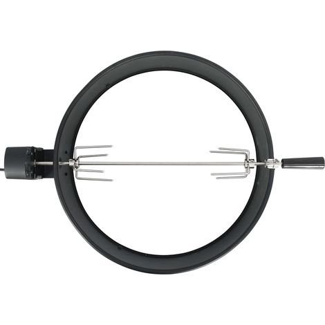 Kit d'anneau de rôtissoire de barbecue 57 cm Noir