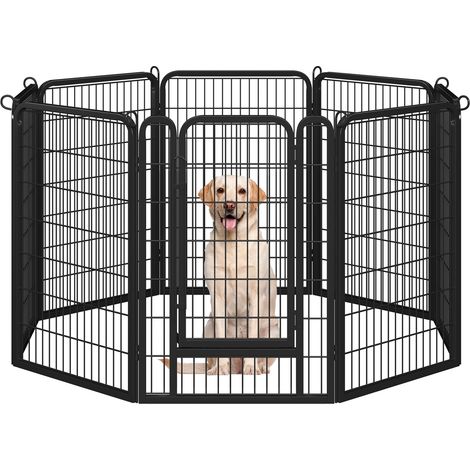Yaheetech – Enclos pour chien 8 panneaux 68 x 100 cm – Métal galvanisé antirouille – Utilisation intérieure et extérieure – Installation flexible