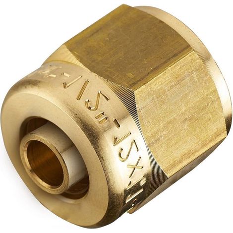 QUICK PLOMBERIE Raccord PER droit avec écrou libre à compression laiton F 15 x 21 pour tube