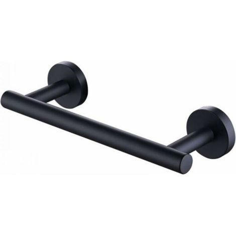 Porte-serviettes mural, 30 cm, noir, acier inoxydable SUS304, porte-serviettes (1/4)