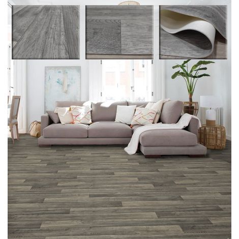 Tapis Vinyle en Bois antidérapant pour Sol Similaire Parquet Naturel. 02 Taupe (1/5)
