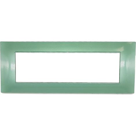 Placche compatibili vimar plana 2 3 4 7 posti T23 - 7 posti- verde metalizzato (1/3)