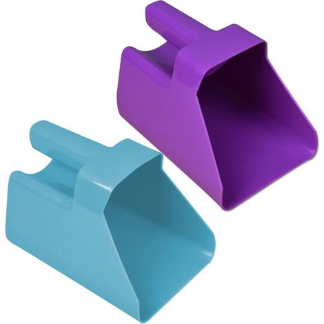 VIOLA - Sessola dosatore per mangime in plastica resistente forma squadrata