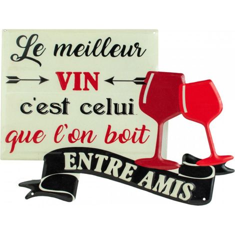 Plaque décorative métallique - Le meilleur Vin (1/2)