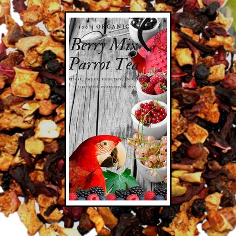 Tè per pappagalli al mix di frutti di bosco - Infuso biologico, tè per pappagalli, mix di frutti di bosco 100 g (1/5)
