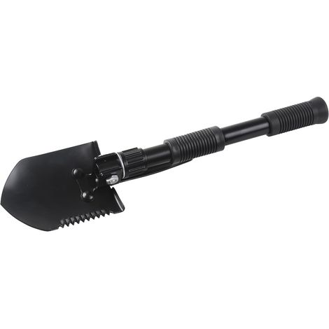 Mini Pelle - pioche Pliante - pic en Acier - Couleur Noir - Longueur 31 cm (pliée) - 41 cm (dépliée) - 15,5 cm (démontée), Noire (1/5)