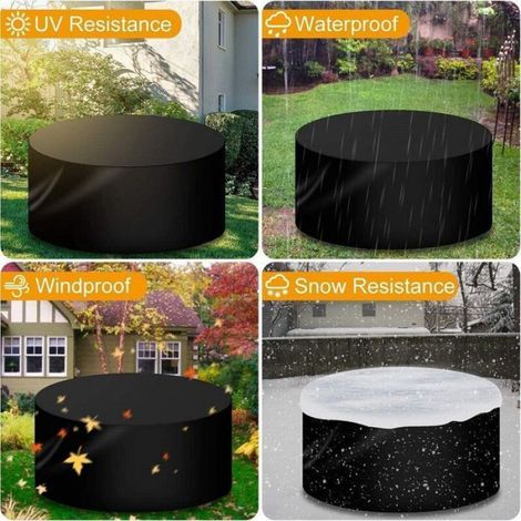 Housse de jardin ronde - - Imperméable - Coupe-vent - Anti-UV - Résistant à la déchirure - 210D Oxford - 230x110 cm (1/4)