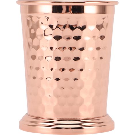 Bicchiere in acciaio inox 304, capacità 400 ml, ideale per cocktail, birra, succhi di frutta, feste e bar, con finitura ramata. (1/5)