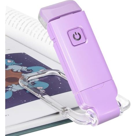 Lampe de lecture LED à pince, lampe marque-page rechargeable par USB, lampe de chevet, lampe de lecture pour enfants, luminosité réglable. (1/5)