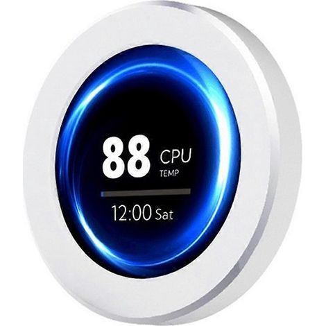 Zweitdisplay (2,1 Zoll, IPS), USB-Flüssigkeitskühlung, Auflösung 480 x 480, zur Überwachung von CPU, Grafikkarte, RAM und Festplatte (weiß). (1/5)