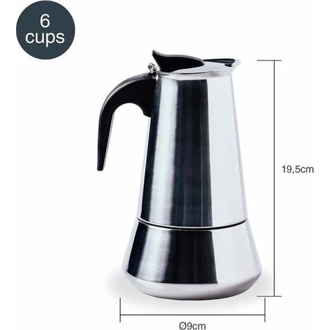 Cafetera Lacor 62036 acero capacidad 1 litro