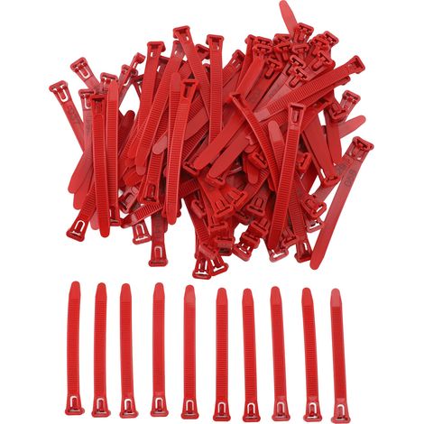 Verstellbare Beinringe für Hühner, unauslöschliche, nummerierte Identifikationsmarken für Geflügel, rote Enten und Gänse, 100 Stück. (1/5)