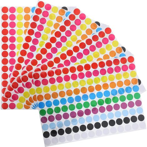 Selbstklebende Runde Punktaufkleber 5 Bögen Bunte Etiketten