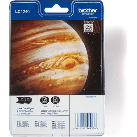 Brother LC-1240BKBP2 cartucho de tinta Original Rendimiento estándar Negro